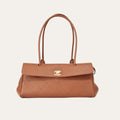 Chanel Small Shopping Shoulder Bag Camel Gold Hardware 12.6 Inches