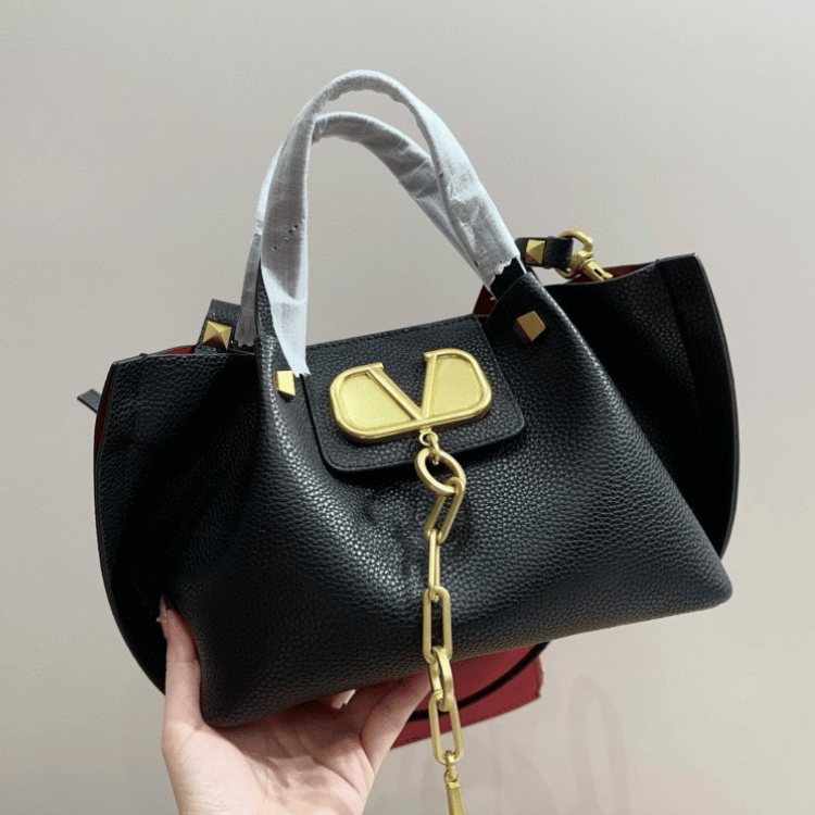 Valentino Vlogo Shoulder Bag Black 9 Inches