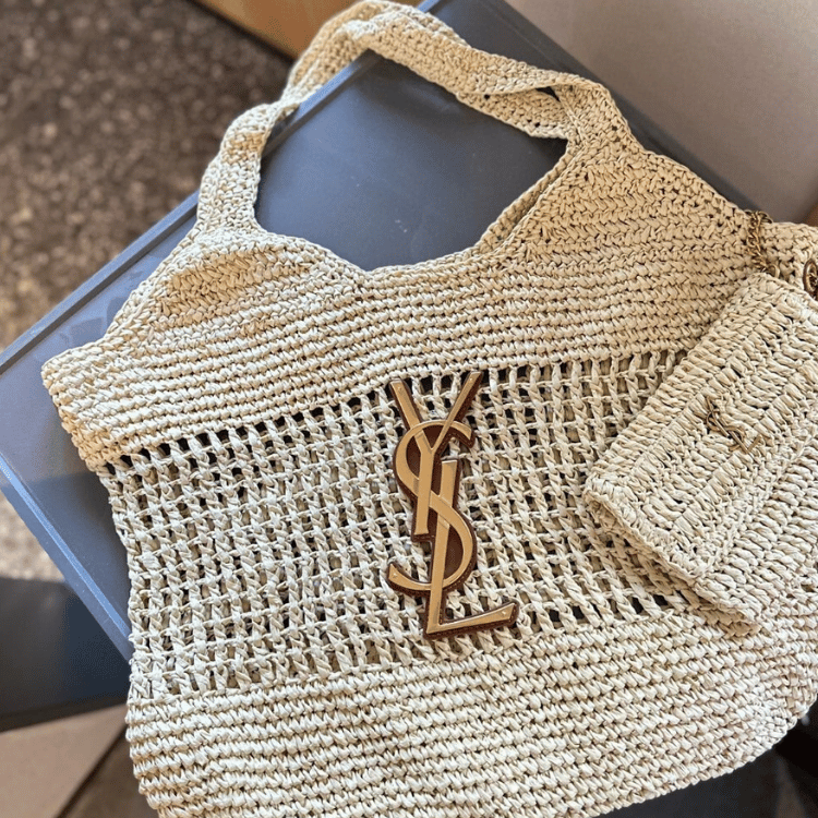 Include (Express shipping) – Saint Laurent Icare Maxi Raffia Tote Bag 14.2 Inches 772191Gaaek2063
