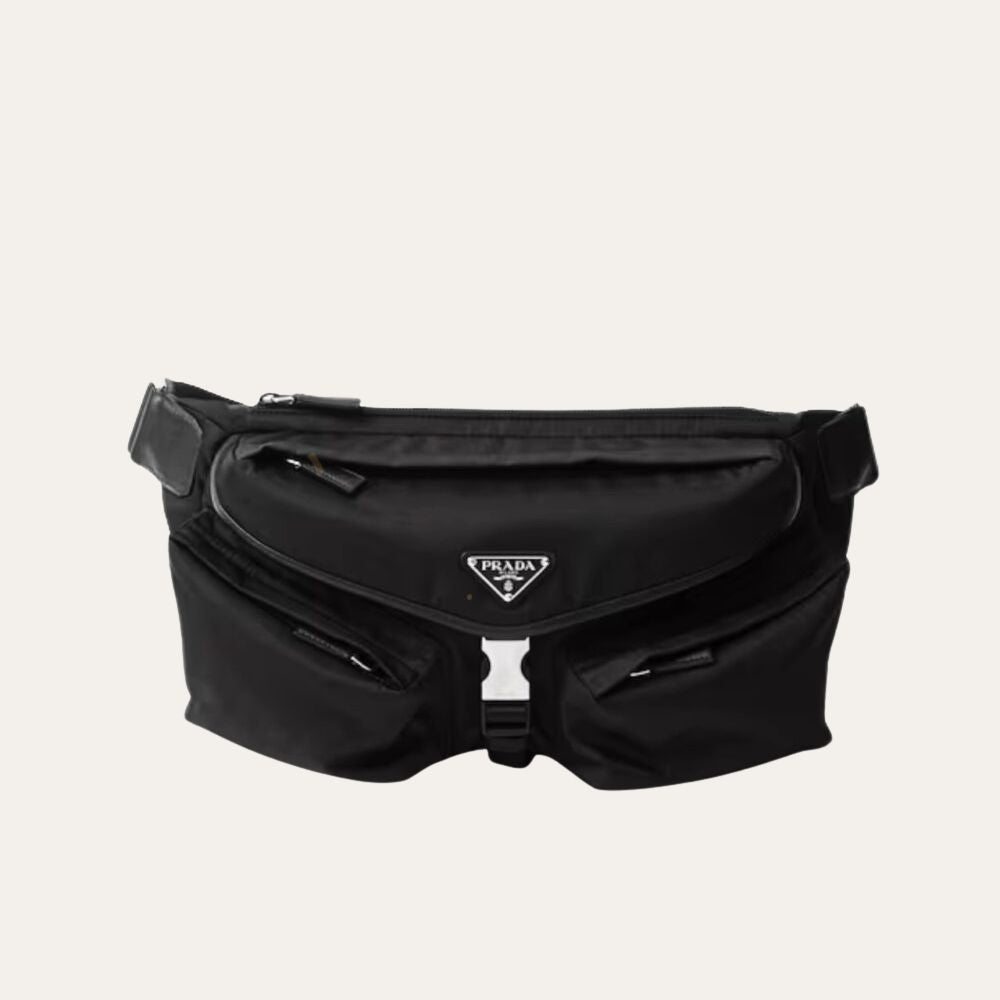 Prada Re Nylon And Leather Shoulder Bag Black 11 Inches 2Vh175 2Dw3 F0002 V Ooo