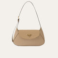 Prada Triangle Logo Shoulder Bag Beige 9.4 Inches
