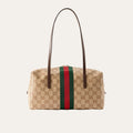 Gucci Melrose Medium Boston Bag Sand Dark Brown 11.4 Inches