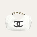 Chanel Coco Beach Small Shopping Bag White & Black 16.9 Inches