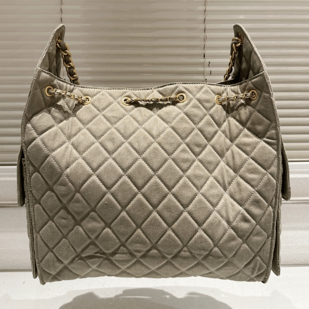 Chanel 25 Small Hand Bag Taupe 13.4 Inches