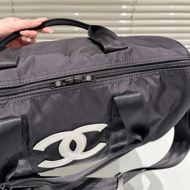 Chanel Nylon Duffle Bag Black 21.7 Inches
