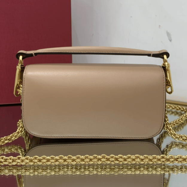 Valentino Locò Small Shoulder Bag Nude 7.8 Inches