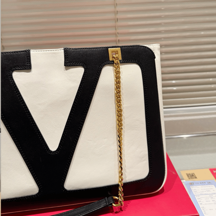 Valentino Vlogo Tote Bag Black/White 14.5 Inches