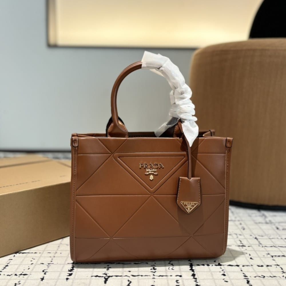 Prada Small Symbole Bag With Topstitching Caramel 11 Inches 1Ba379 Ask F03Oe V Oco
