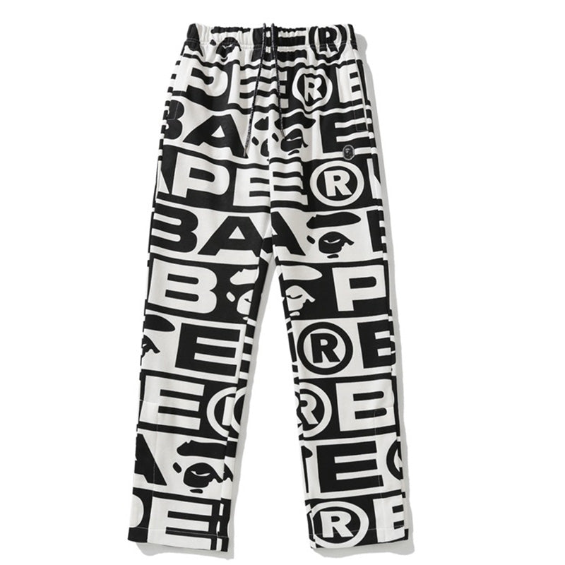 BAPE All-Over Letter Print Sweatpants