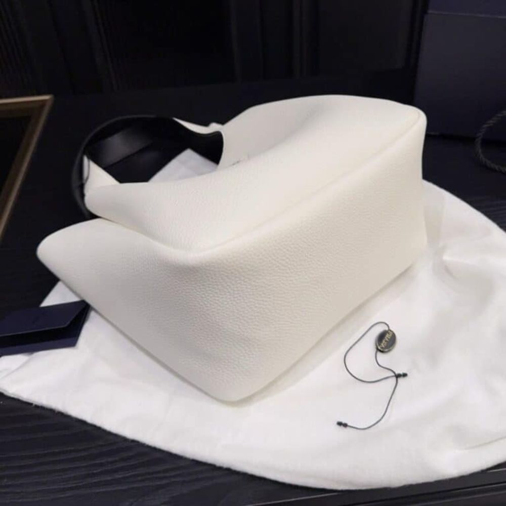Prada Small Leather Tote Bag White 9.4 Inches 1Bg335 2Dkv F0Qo3 V Onm
