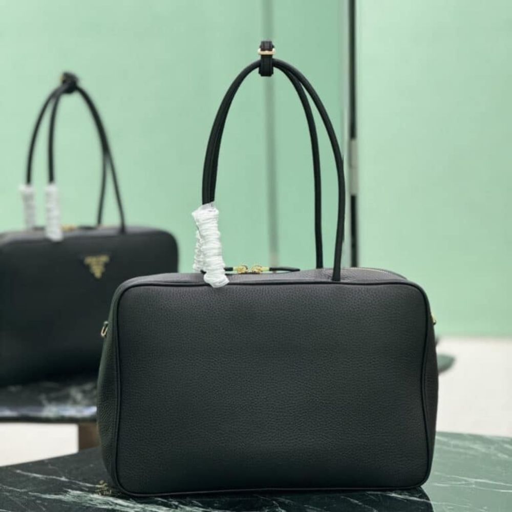 Prada Large Top Handle Bag Black 15.8 Inches 1BB128 2DKV F0632 V ONO