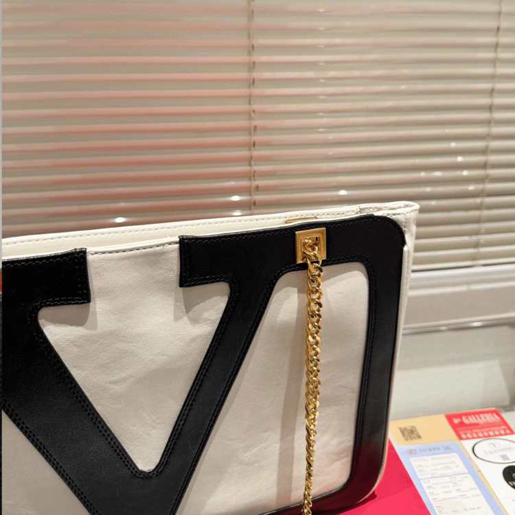 Valentino Vlogo Tote Bag Black/White 14.5 Inches