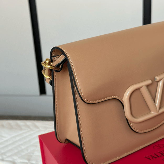Valentino Vlogo Shoulder Bag Nude 8.7 Inches