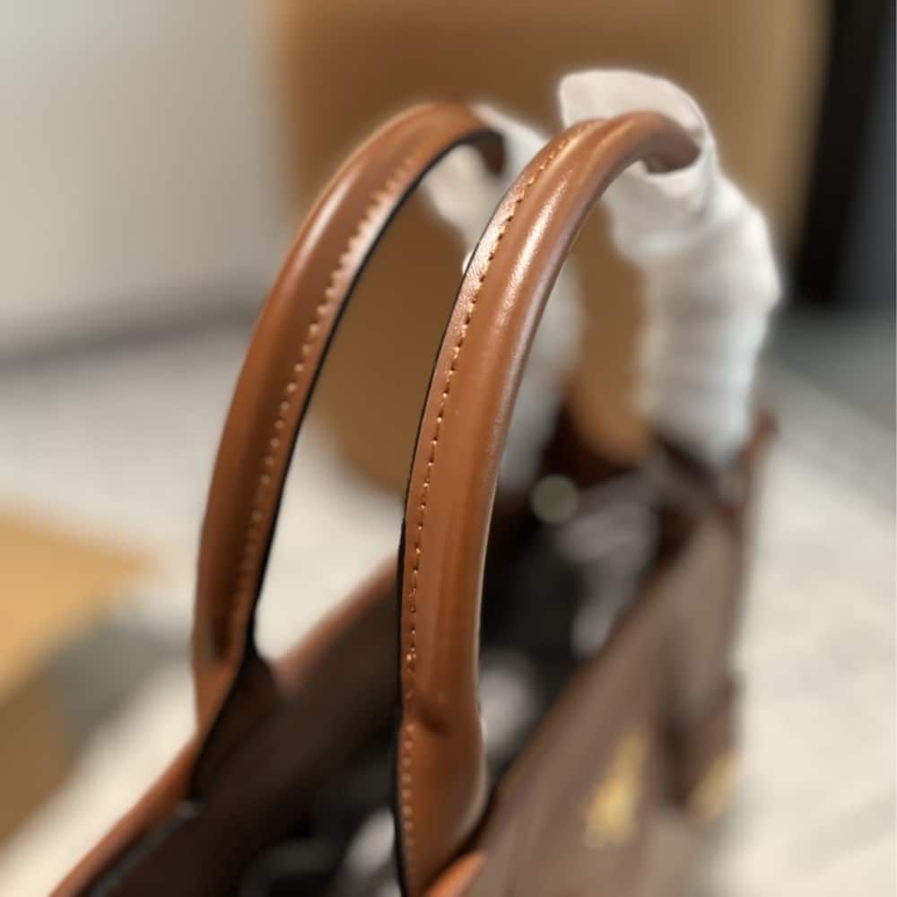 Prada Small Symbole Bag With Topstitching Caramel 11 Inches 1Ba379 Ask F03Oe V Oco