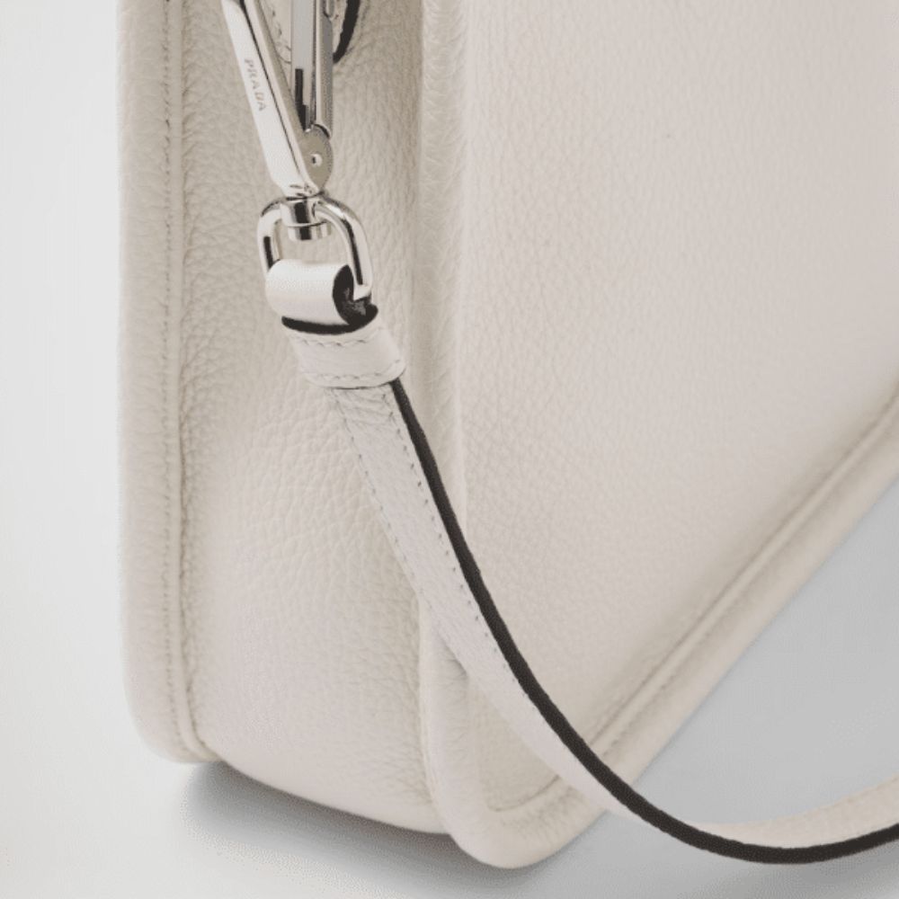 Prada Leather Mini Shoulder Bag White 7.9 Inches 1BH191 2DKV F0009 V 3OO