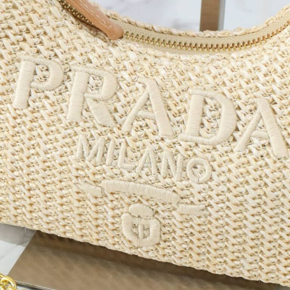 Prada Re Edition Crochet Bag Natural 8.7 Inches 1BC204 2M2T F0018 V JUO