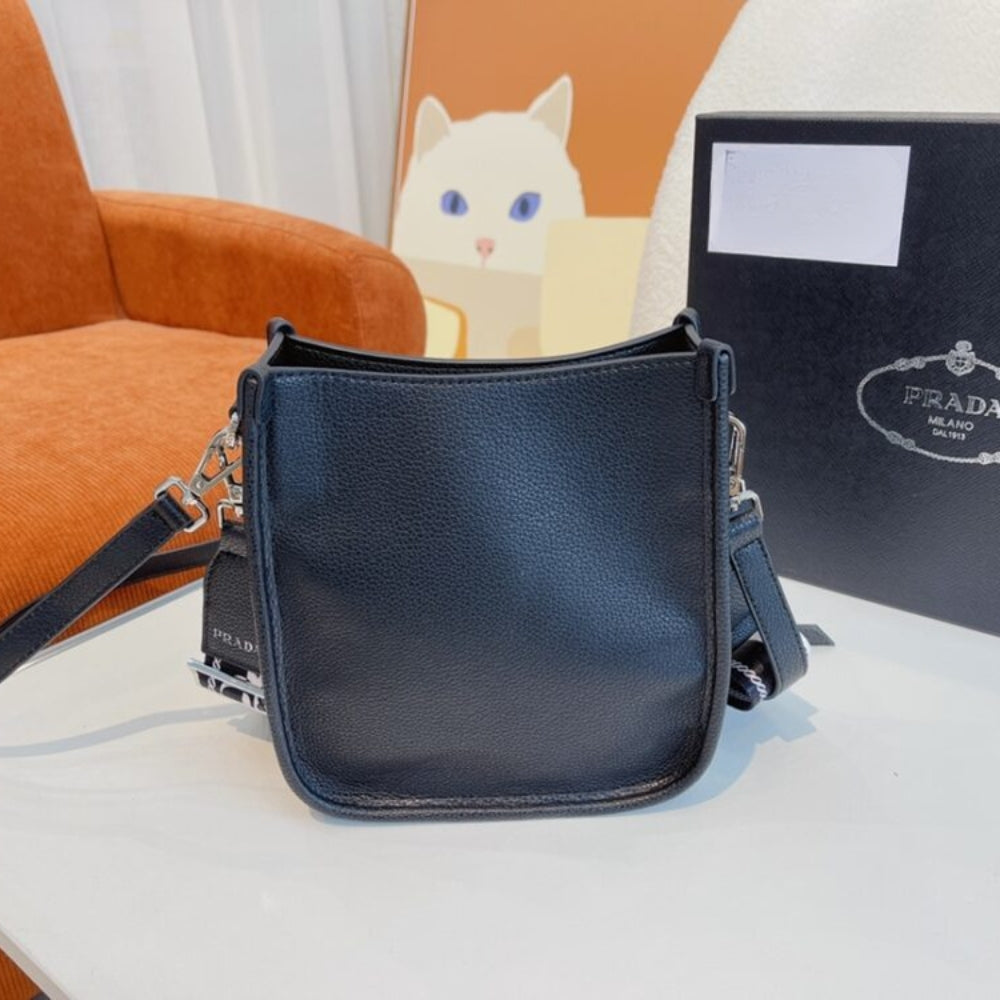 Prada Leather Mini Shoulder Bag Black 7.9 Inches 1Bh191 2DKV F0002 V 3OO