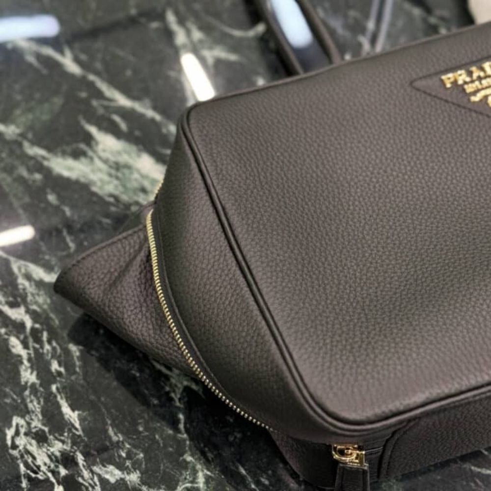 Prada Large Top Handle Bag Black 15.8 Inches 1BB128 2DKV F0632 V ONO