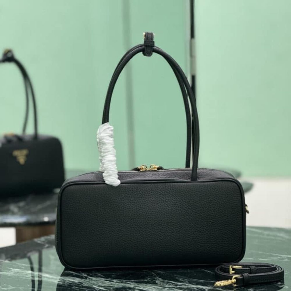 Prada Medium Top Handle Bag Black 11.4 Inches 1BB126 2DKV F0632 V Ono