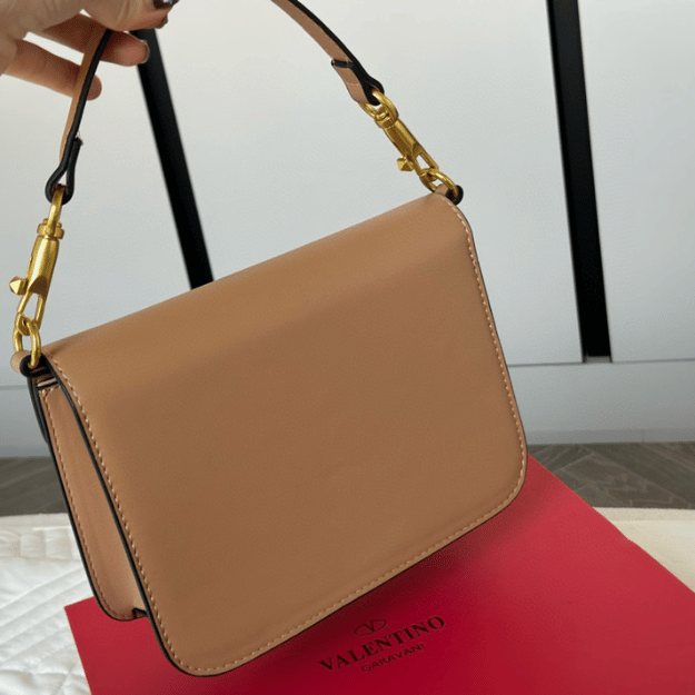 Valentino Vlogo Shoulder Bag Nude 8.7 Inches