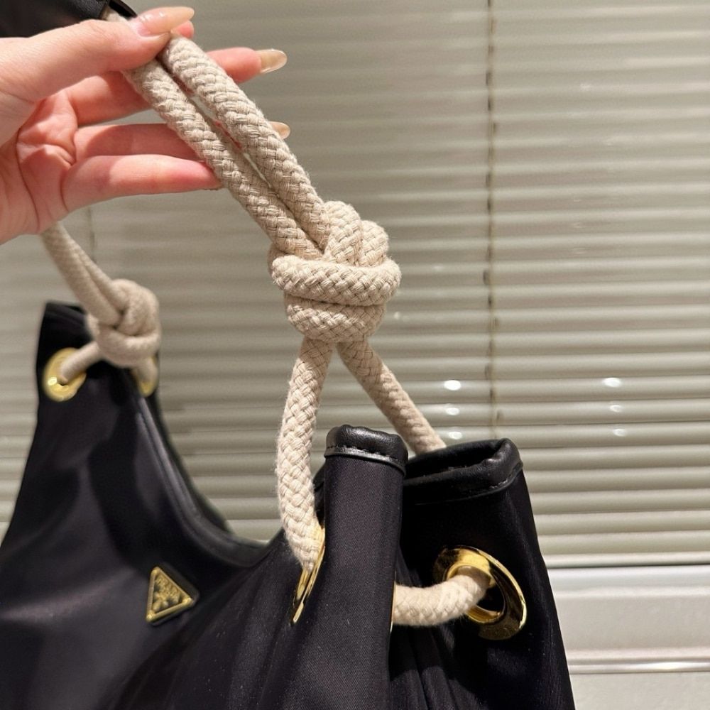 Prada Mariner Large Re Nylon Shoulder Bag Black 18.9 Inches 1Bc244 2Hg8 F0002 V Ooo