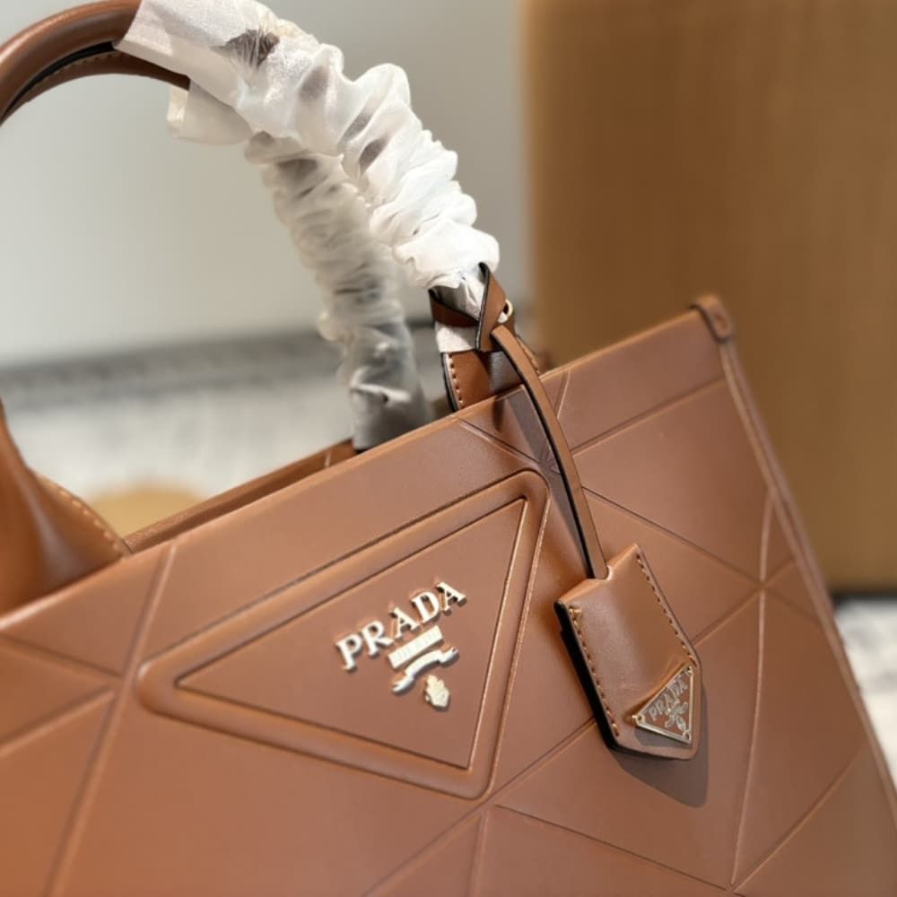Prada Small Symbole Bag With Topstitching Caramel 11 Inches 1Ba379 Ask F03Oe V Oco