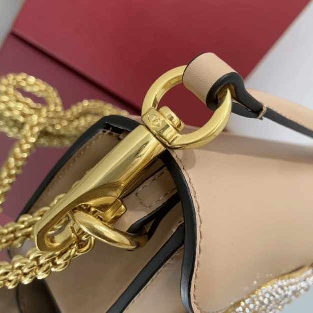 Valentino Locò Small Shoulder Bag Nude 7.8 Inches