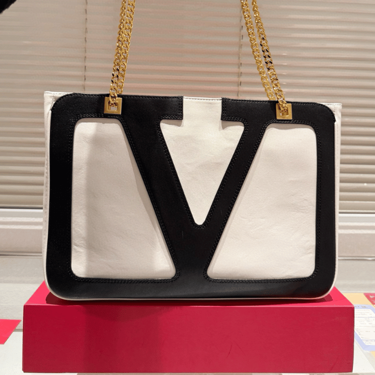 Valentino Vlogo Tote Bag Black/White 14.5 Inches