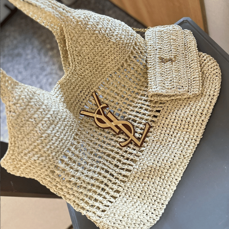Include (Express shipping) – Saint Laurent Icare Maxi Raffia Tote Bag 14.2 Inches 772191Gaaek2063