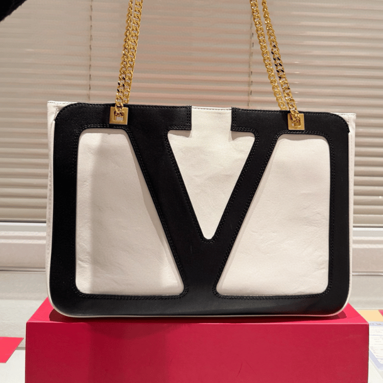 Valentino Vlogo Tote Bag Black/White 14.5 Inches