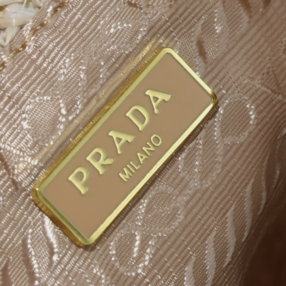 Prada Crochet Bucket Bag Beige 24cm 1BE068 2M2T F0018 V OUO