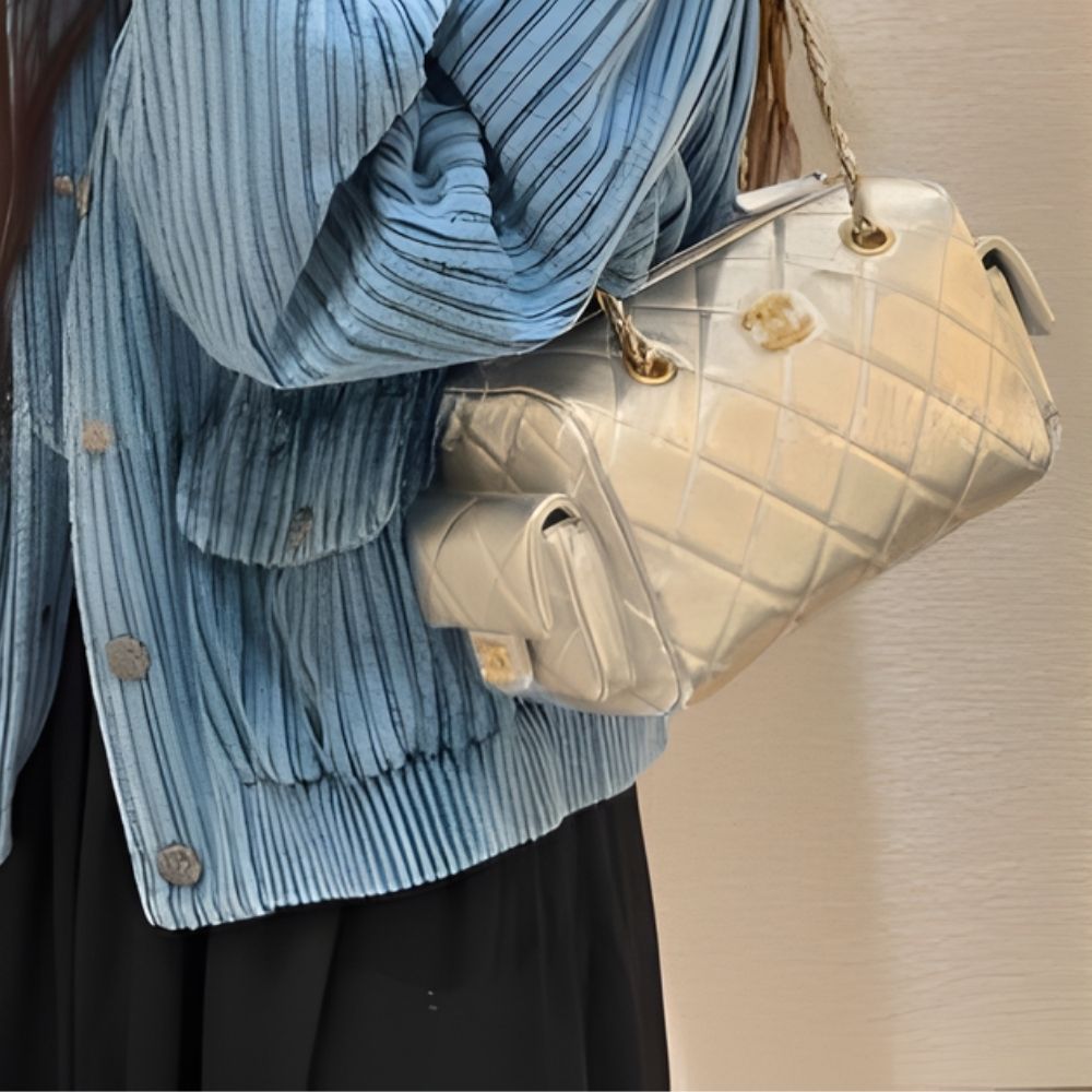 Chanel Small Bowling Bag Light Beige 9.8 Inches