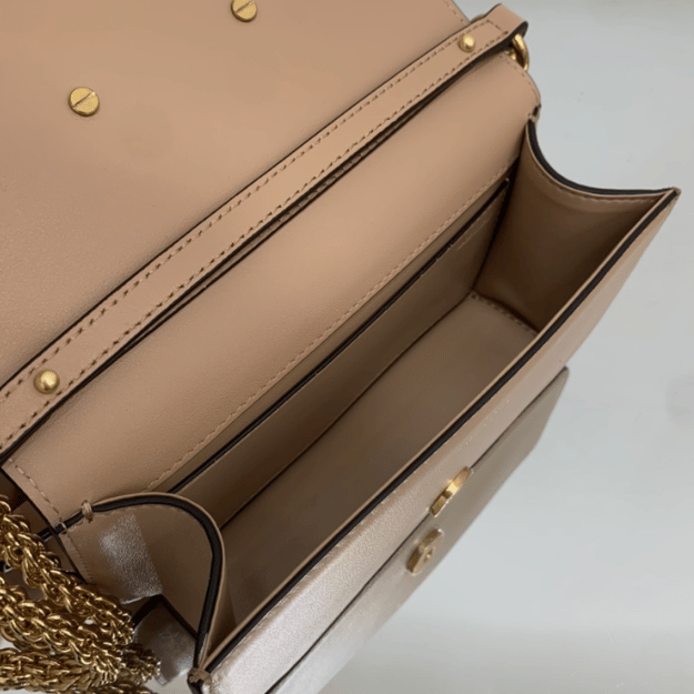Valentino Locò Small Shoulder Bag Nude 7.8 Inches
