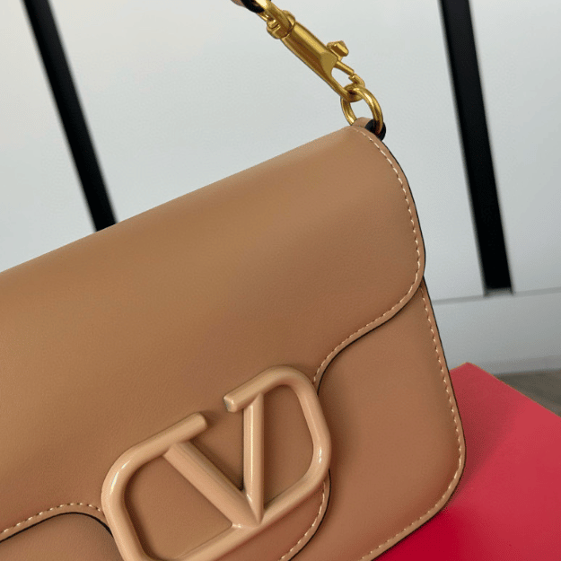 Valentino Vlogo Shoulder Bag Nude 8.7 Inches