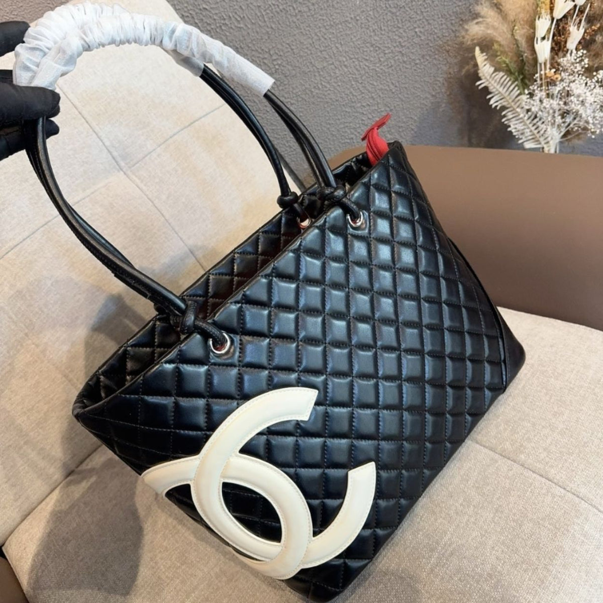 Chanel Cambon Line Medium Tote Bag In Black 11 Inches