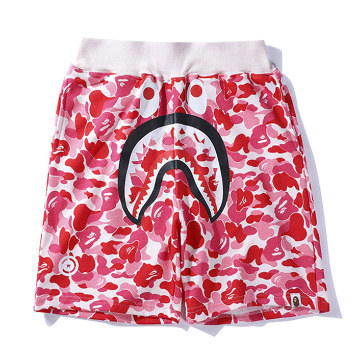 BAPE Big ABC Camo Shark Double-Hood Hoodie & Shorts Set