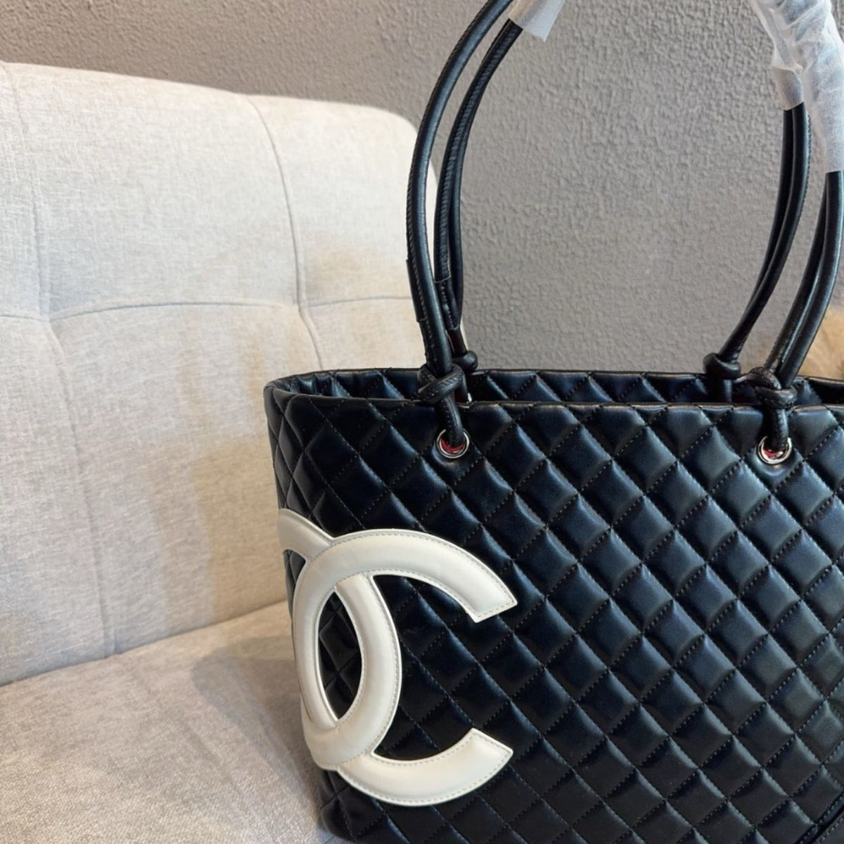 Chanel Cambon Line Medium Tote Bag In Black 11 Inches