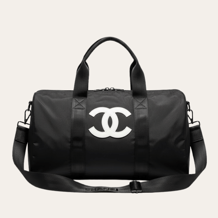 Chanel Nylon Duffle Bag Black 21.7 Inches