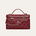Chanel Vanity With Chain Burgundy 7.9 Inches