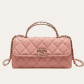 Chanel Flap Bag Top Handle Woc Light Pink 7.5 Inches