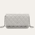 Chanel Flap Bag Woc (Wallet On Chain) Grey 7.5 Inches