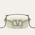 Valentino Locò Small Shoulder Bag White 7.8 Inches