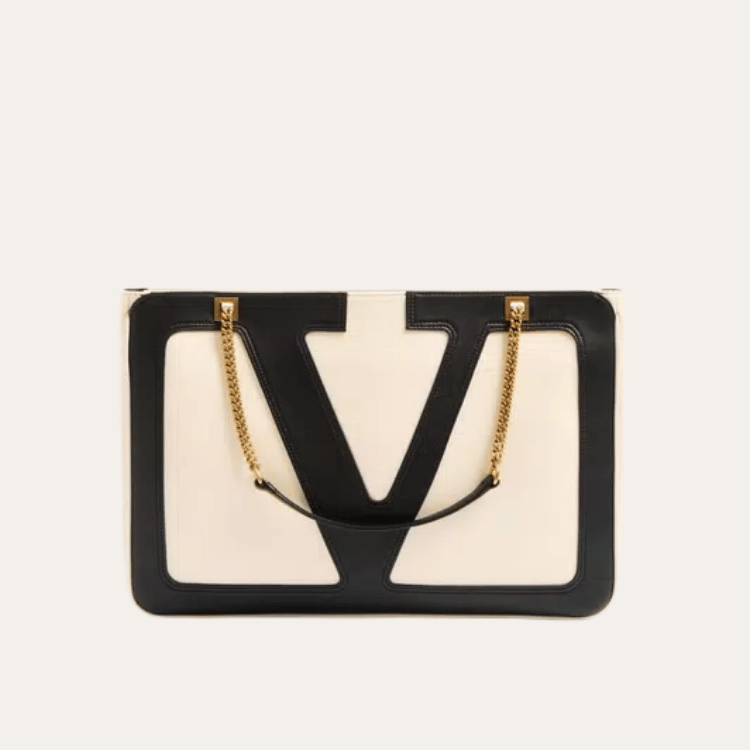 Valentino Vlogo Tote Bag Black/White 14.5 Inches