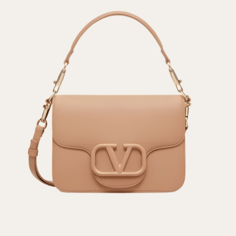 Valentino Vlogo Shoulder Bag Nude 8.7 Inches