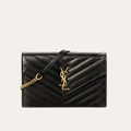 Saint Laurent Matelassé Envelope Bag Black 8.7 Inches
