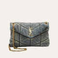 Saint Laurent Loulou Puffer Bag Denim 11.4 Inches