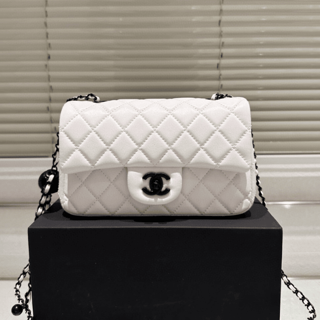 Chanel Classic Square Mini Flap Bag White 7.9 Inches