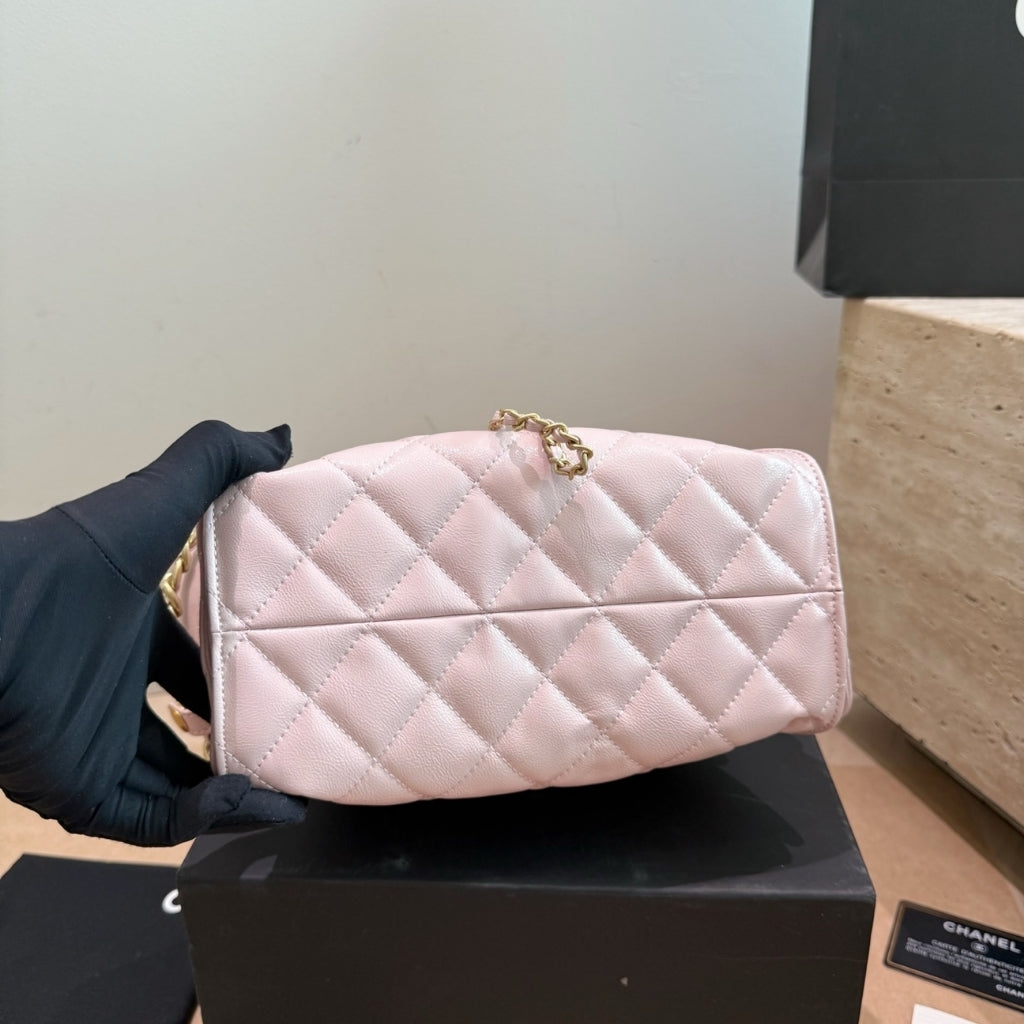 Chanel 25 Mini Smooth Leather Handbag Pink 20cm