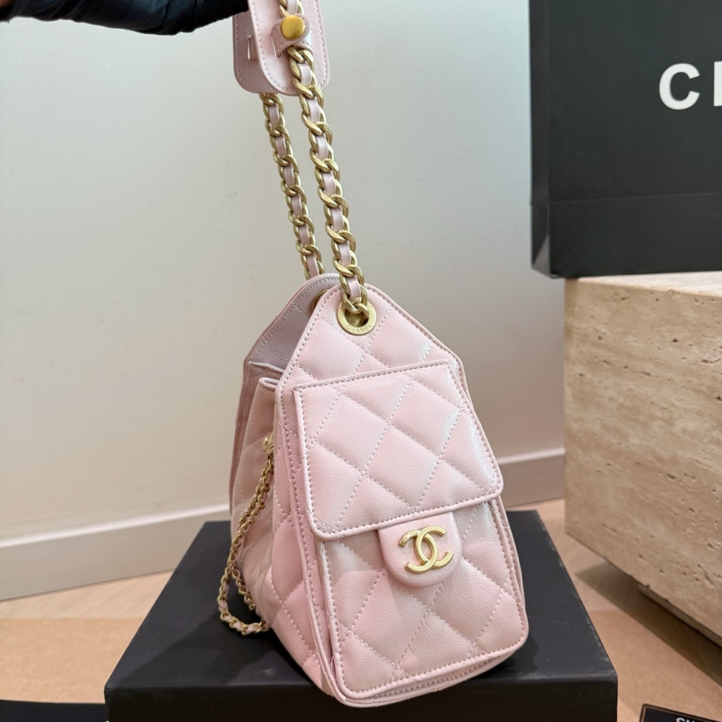 Chanel 25 Mini Smooth Leather Handbag Pink 20cm