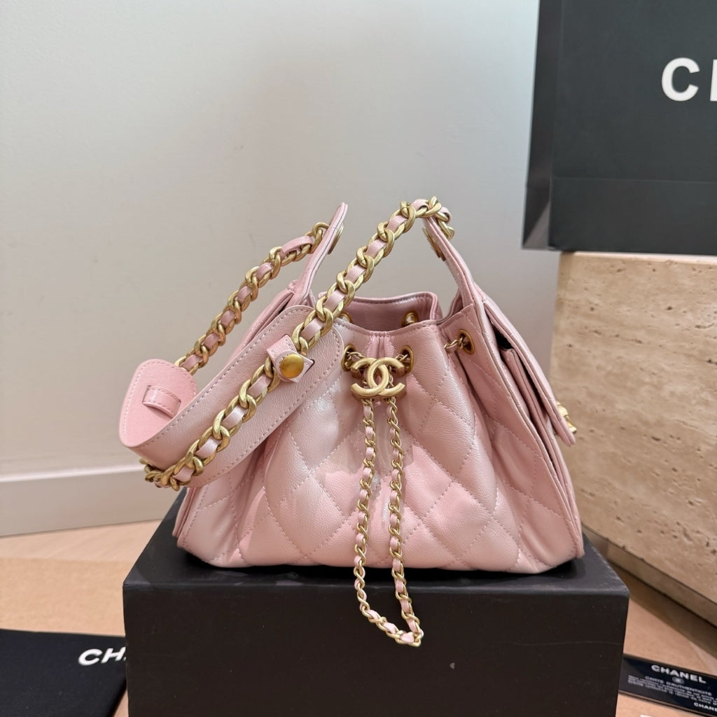 Chanel 25 Mini Smooth Leather Handbag Pink 20cm